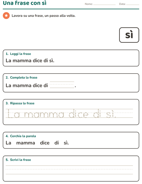 Anteprima della scheda di Parole frequenti per Scuola dell'infanzia (5-7 anni)