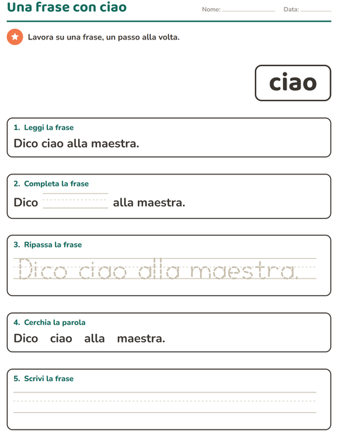 Anteprima della scheda di Parole frequenti per Scuola dell'infanzia (5-7 anni)