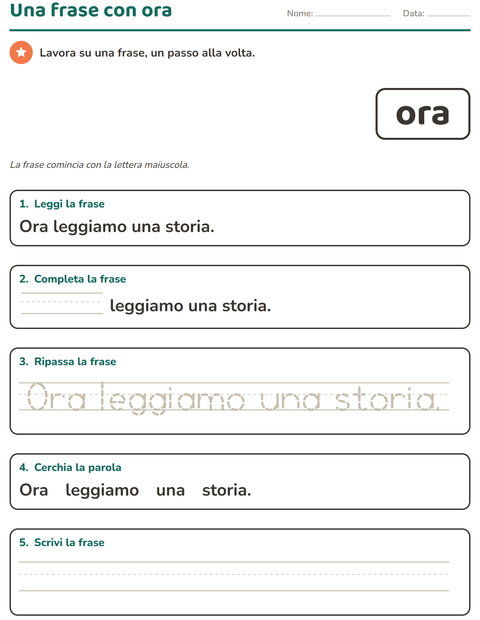 Anteprima della scheda di Parole frequenti per Scuola dell'infanzia (5-7 anni)