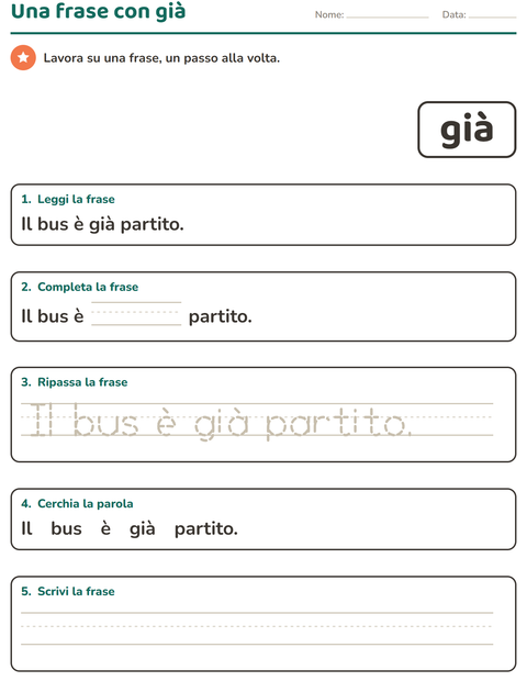 Anteprima della scheda di Parole frequenti per Scuola dell'infanzia (5-7 anni)