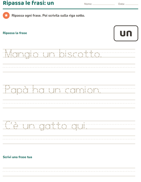 Anteprima della scheda di Parole frequenti per Scuola dell'infanzia (5-7 anni)