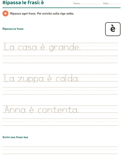 Anteprima della scheda di Parole frequenti per Scuola dell'infanzia (5-7 anni)