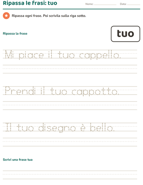Anteprima della scheda di Parole frequenti per Scuola dell'infanzia (5-7 anni)