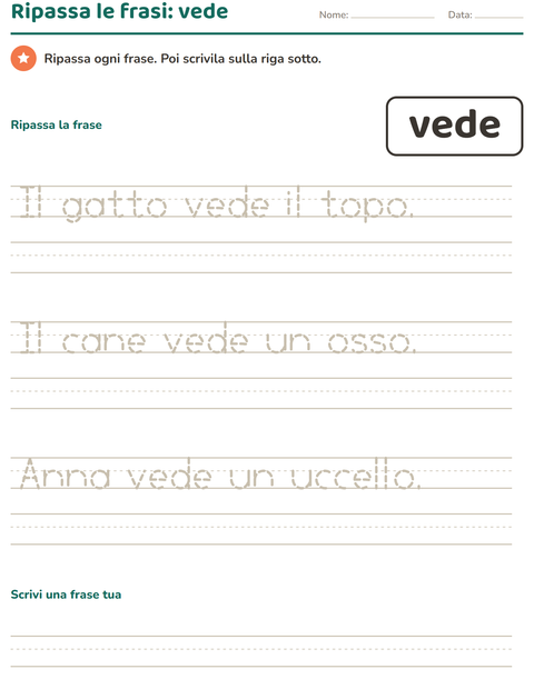 Anteprima della scheda di Parole frequenti per Scuola dell'infanzia (5-7 anni)