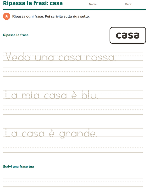 Anteprima della scheda di Parole frequenti per Scuola dell'infanzia (5-7 anni)