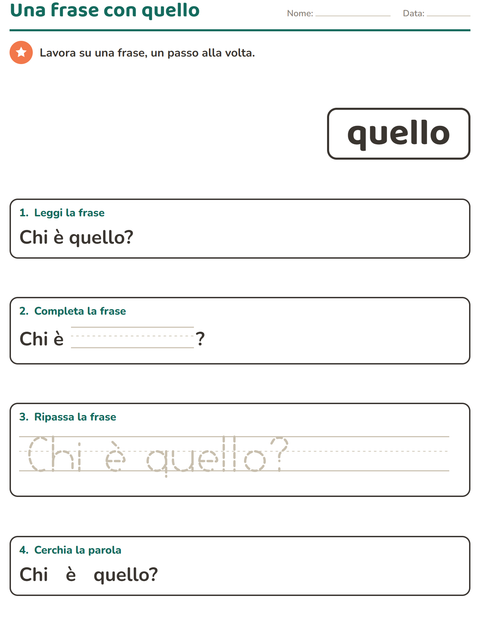 Anteprima della scheda di Parole frequenti per Scuola dell'infanzia (5-7 anni)