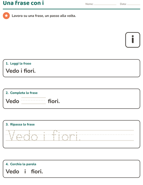Anteprima della scheda di Parole frequenti per Scuola dell'infanzia (5-7 anni)