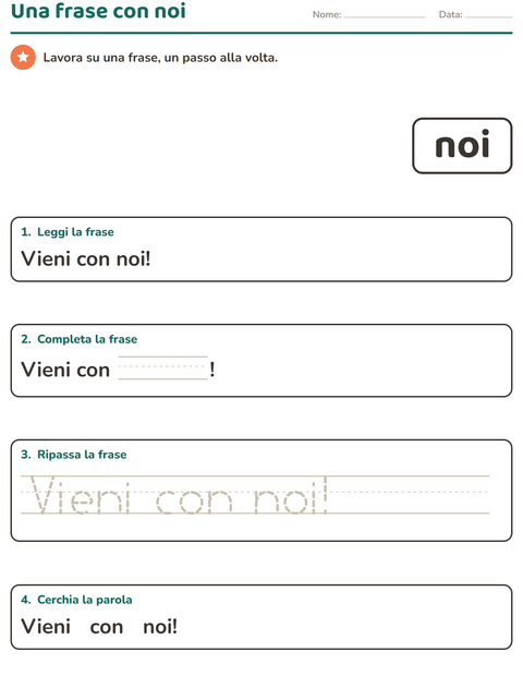 Anteprima della scheda di Parole frequenti per Scuola dell'infanzia (5-7 anni)