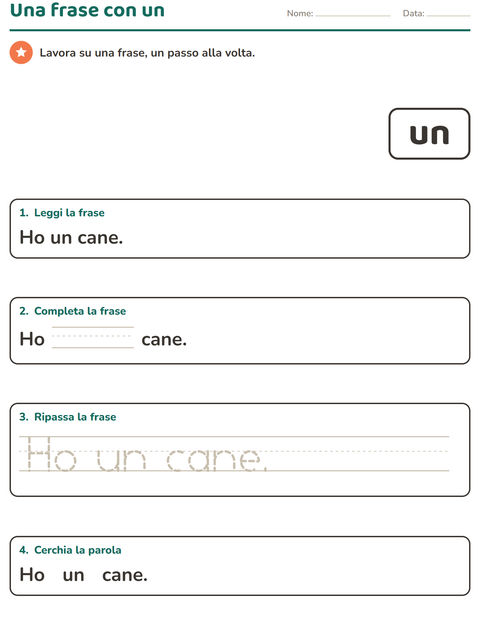 Anteprima della scheda di Parole frequenti per Scuola dell'infanzia (5-7 anni)