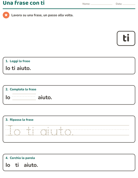 Anteprima della scheda di Parole frequenti per Scuola dell'infanzia (5-7 anni)