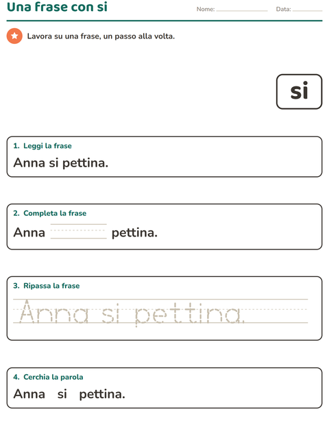 Anteprima della scheda di Parole frequenti per Scuola dell'infanzia (5-7 anni)