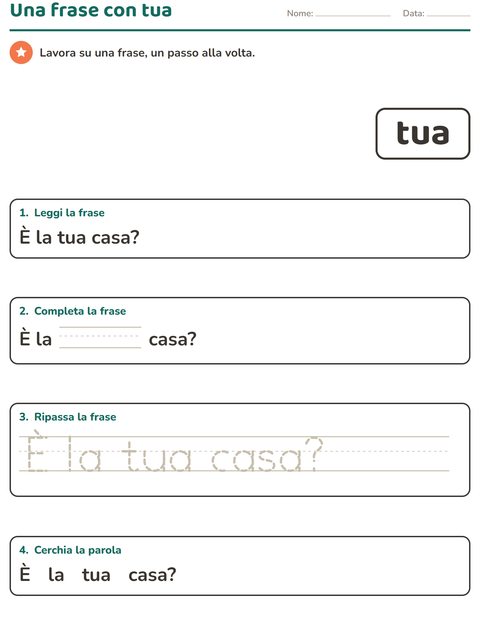 Anteprima della scheda di Parole frequenti per Scuola dell'infanzia (5-7 anni)
