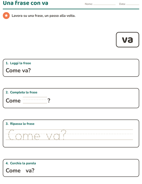 Anteprima della scheda di Parole frequenti per Scuola dell'infanzia (5-7 anni)
