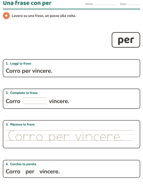 Anteprima della scheda di Parole frequenti per Scuola dell'infanzia (5-7 anni)