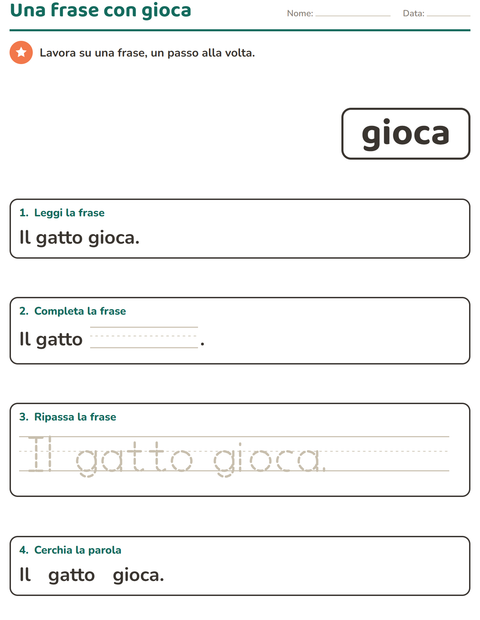 Anteprima della scheda di Parole frequenti per Scuola dell'infanzia (5-7 anni)