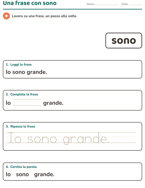 Anteprima della scheda di Parole frequenti per Scuola dell'infanzia (5-7 anni)