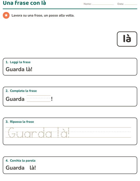 Anteprima della scheda di Parole frequenti per Scuola dell'infanzia (5-7 anni)