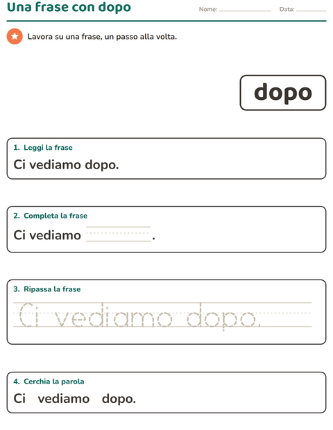 Anteprima della scheda di Parole frequenti per Scuola dell'infanzia (5-7 anni)