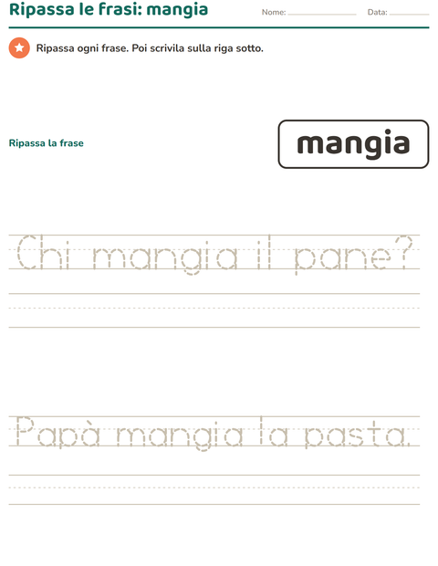 Anteprima della scheda di Parole frequenti per Scuola dell'infanzia (5-7 anni)