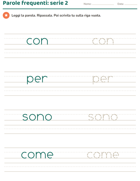 Parole frequenti, serie 2: con, per, sono, come