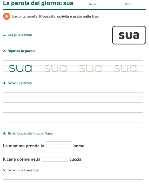 Anteprima della scheda di Parole frequenti per Scuola dell'infanzia (5-7 anni)