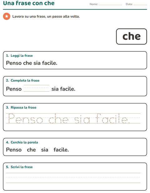 Anteprima della scheda di Parole frequenti per Scuola dell'infanzia (5-7 anni)