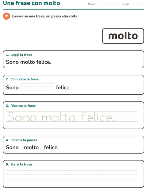 Anteprima della scheda di Parole frequenti per Scuola dell'infanzia (5-7 anni)