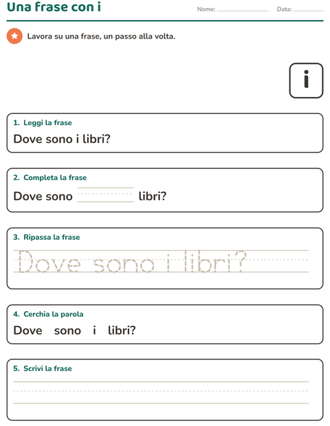 Anteprima della scheda di Parole frequenti per Scuola dell'infanzia (5-7 anni)