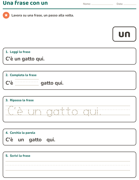 Anteprima della scheda di Parole frequenti per Scuola dell'infanzia (5-7 anni)