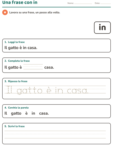 Anteprima della scheda di Parole frequenti per Scuola dell'infanzia (5-7 anni)