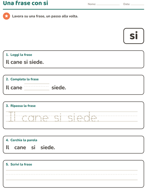 Anteprima della scheda di Parole frequenti per Scuola dell'infanzia (5-7 anni)