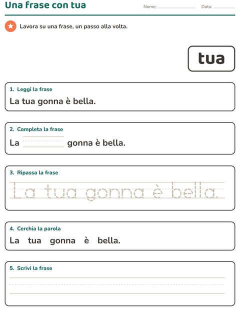 Anteprima della scheda di Parole frequenti per Scuola dell'infanzia (5-7 anni)