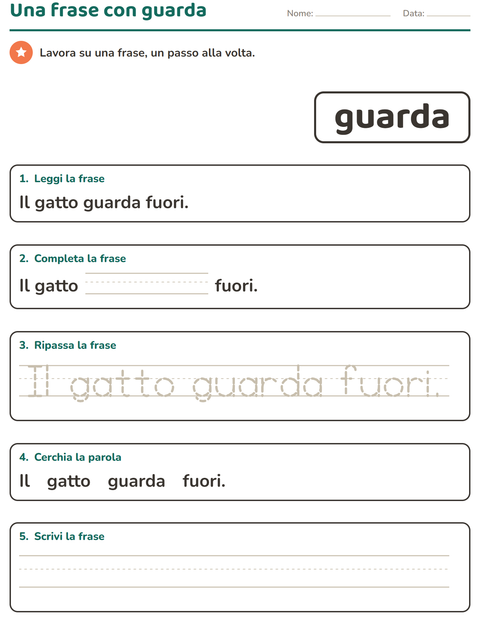 Anteprima della scheda di Parole frequenti per Scuola dell'infanzia (5-7 anni)