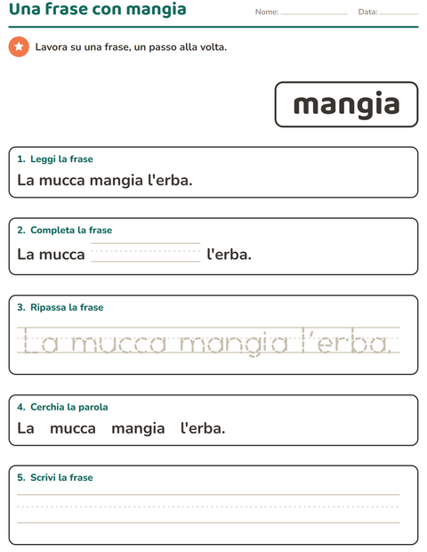 Anteprima della scheda di Parole frequenti per Scuola dell'infanzia (5-7 anni)