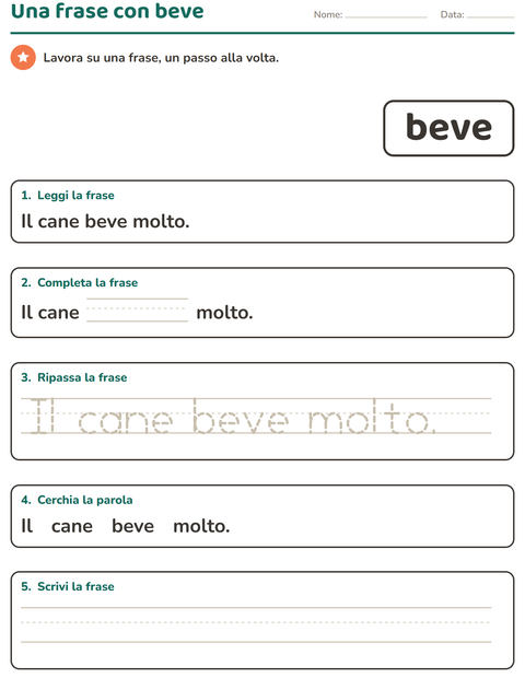 Anteprima della scheda di Parole frequenti per Scuola dell'infanzia (5-7 anni)