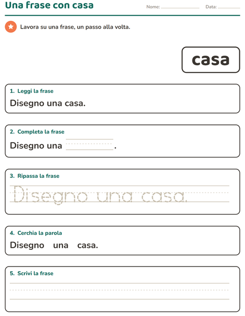 Anteprima della scheda di Parole frequenti per Scuola dell'infanzia (5-7 anni)