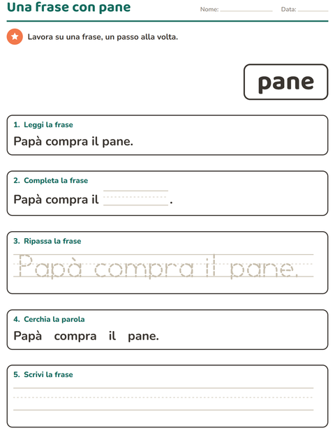 Anteprima della scheda di Parole frequenti per Scuola dell'infanzia (5-7 anni)