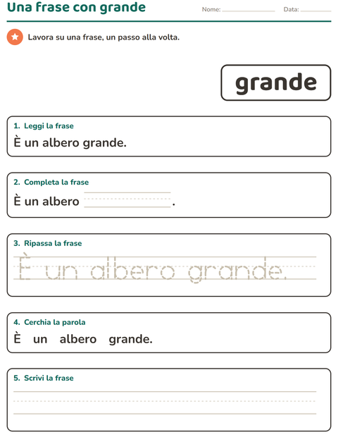 Anteprima della scheda di Parole frequenti per Scuola dell'infanzia (5-7 anni)