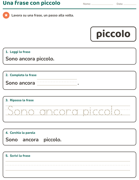 Anteprima della scheda di Parole frequenti per Scuola dell'infanzia (5-7 anni)