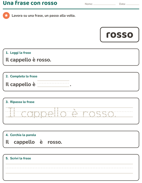 Anteprima della scheda di Parole frequenti per Scuola dell'infanzia (5-7 anni)