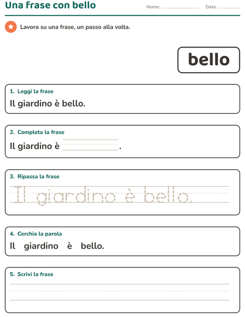 Anteprima della scheda di Parole frequenti per Scuola dell'infanzia (5-7 anni)