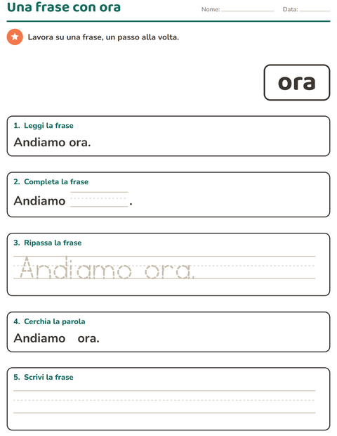 Anteprima della scheda di Parole frequenti per Scuola dell'infanzia (5-7 anni)