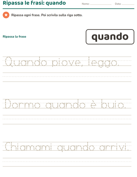 Anteprima della scheda di Parole frequenti per Scuola dell'infanzia (5-7 anni)