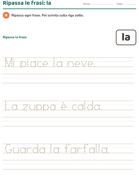 Anteprima della scheda di Parole frequenti per Scuola dell'infanzia (5-7 anni)