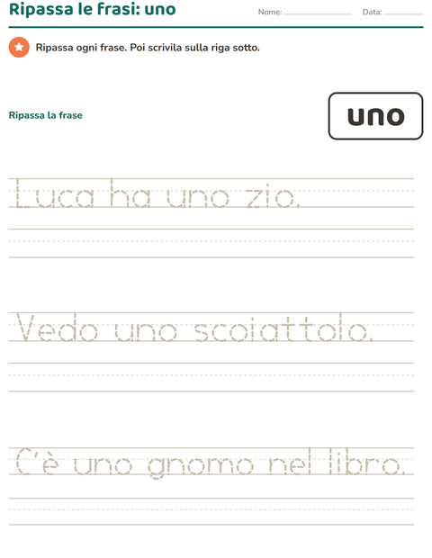 Anteprima della scheda di Parole frequenti per Scuola dell'infanzia (5-7 anni)