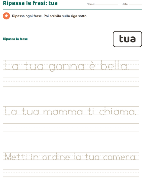 Anteprima della scheda di Parole frequenti per Scuola dell'infanzia (5-7 anni)
