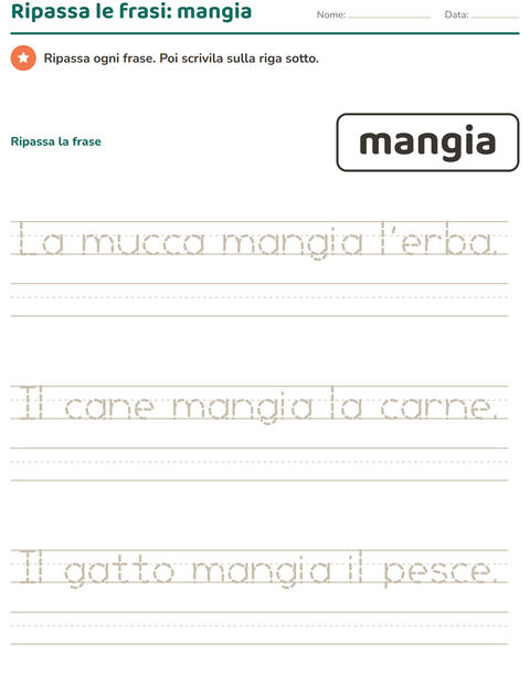 Anteprima della scheda di Parole frequenti per Scuola dell'infanzia (5-7 anni)