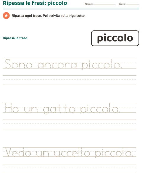 Anteprima della scheda di Parole frequenti per Scuola dell'infanzia (5-7 anni)