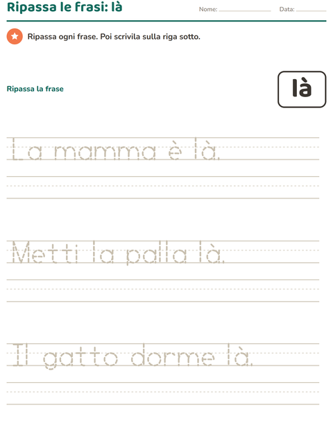 Anteprima della scheda di Parole frequenti per Scuola dell'infanzia (5-7 anni)