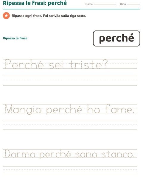 Anteprima della scheda di Parole frequenti per Scuola dell'infanzia (5-7 anni)